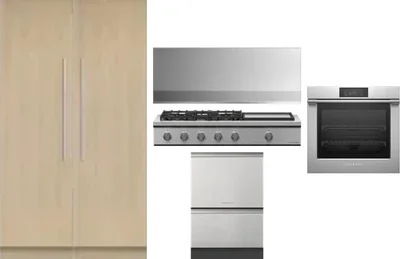 6 Piece Package Includes Refrigerator, Freezer, Cooktop, Wall Oven, Hood And Dishwasher